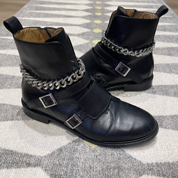 MAJE Leather ankle boots with silver hardware - Picture 1 of 9